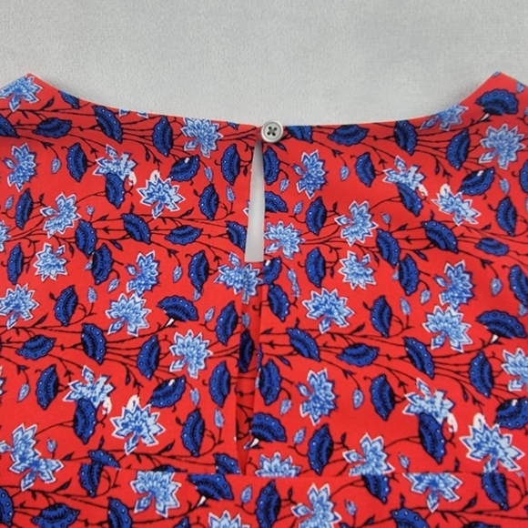 Loft petite red with border trim long sleeve shift dress - Picture 6 of 7